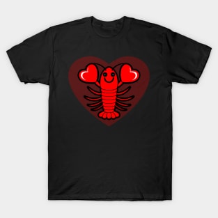 Lovester Funny Cute Kawaii Heart Shaped Lobster T-Shirt